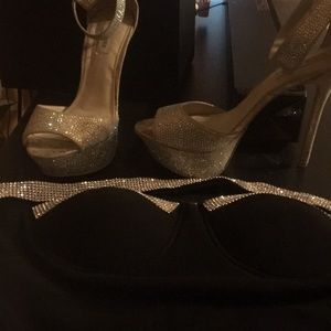 Little black  dress with Rhinestone.